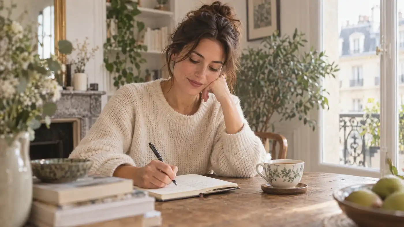Femme apaisée près d'une fenêtre, illustrant la compréhension des émotions
